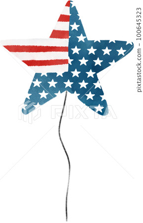 4th of July freedom independence day festive balloon cartoon watercolour decoration illustration 100645323