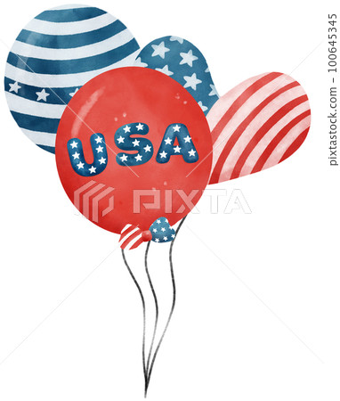 4th of July freedom independence day festive balloon cartoon watercolour decoration illustration 4th of July freedom independence day festive balloon cartoon watercolour decoration illustration 100645345