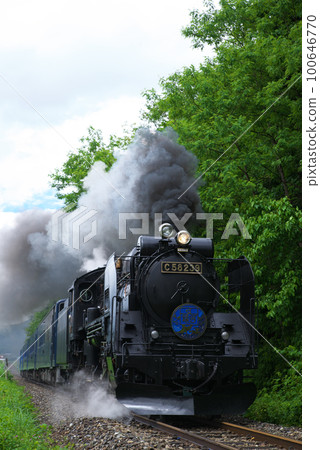 SL Galaxy, descent, photographed in June, cloudy, vertical, Kamigo-Hirakura, Iwate 100646770