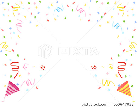 Frame of watercolor confetti and crackers Frame of watercolor confetti and crackers 100647032