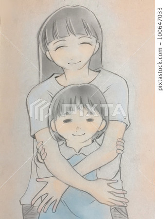 Illustration of parent and child hugging (1) Illustration of parent and child hugging (1) 100647033
