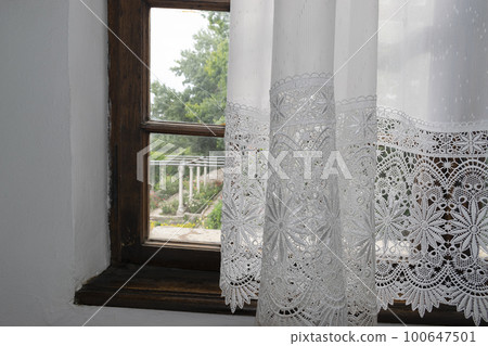 Close up of an abstract old interior window 100647501