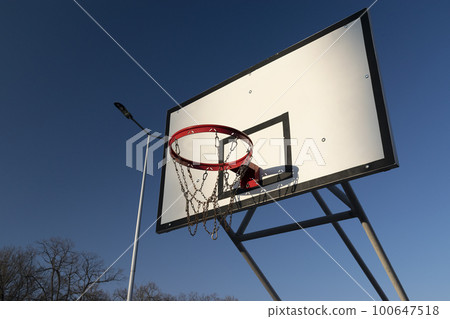 Basketball Court in the summer sunset 100647518