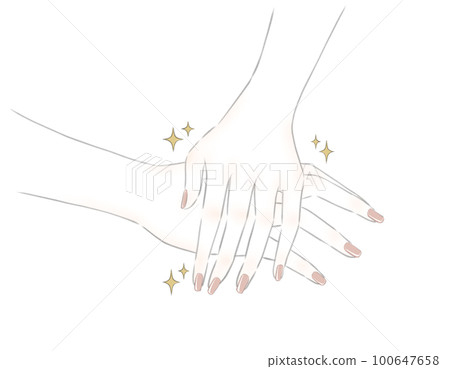 美麗的手做手部護理的插圖 100647658