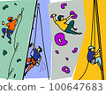 Climbing (lead, top rope, crack) and bouldering person 100647683
