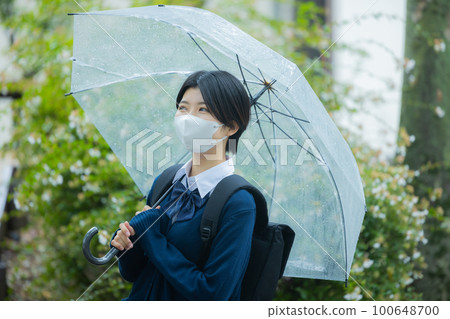 High school student mask rain High school student mask rain 100648700