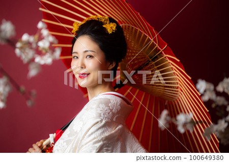 Shiromuku 日本髮帶傘櫻花 100649380