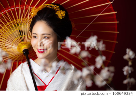 Shiromuku Japanese Hair Band Umbrella Sakura 100649384