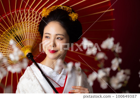 Shiromuku 日本髮帶傘櫻花 100649387