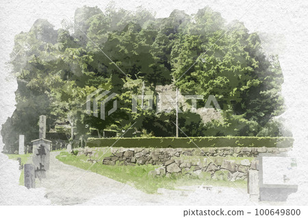 水彩風格安土城遺址滋賀縣大手口近江八幡市 100649800