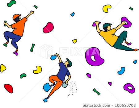 person bouldering person bouldering 100650708