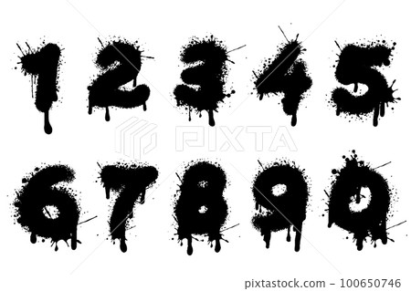 Numbers 1 to 100, black on white Stock Illustration