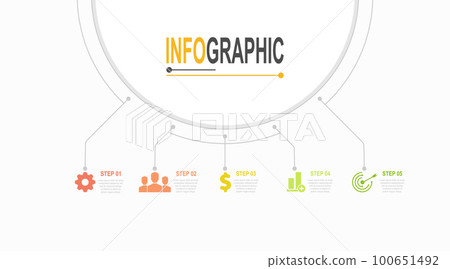 5 steps Infographic template business data illustration 5 steps Infographic template business data illustration 100651492