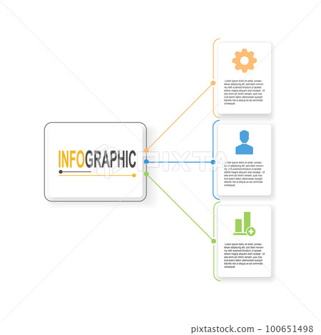 3 steps Rectangle Infographic template business data illustration 100651498