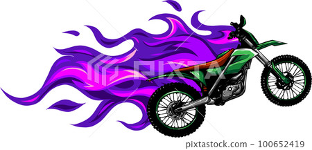 Cross motorcycle or motorbike on white background. digital hand draw design Cross motorcycle or motorbike on white background. digital hand draw design 100652419
