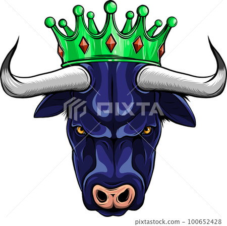 vector illustration of head bull on white background. digita design hand draw vector illustration of head bull on white background. digita design hand draw 100652428