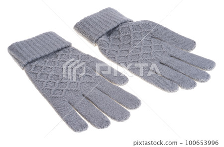 knitted gloves isolated knitted gloves isolated 100653996