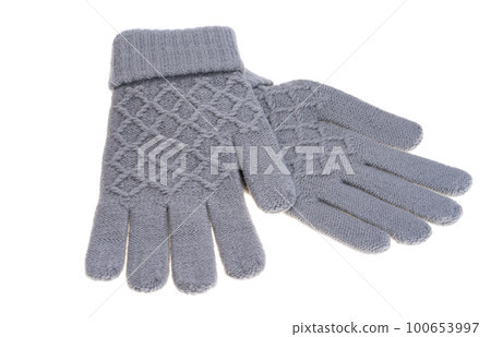 knitted gloves isolated knitted gloves isolated 100653997