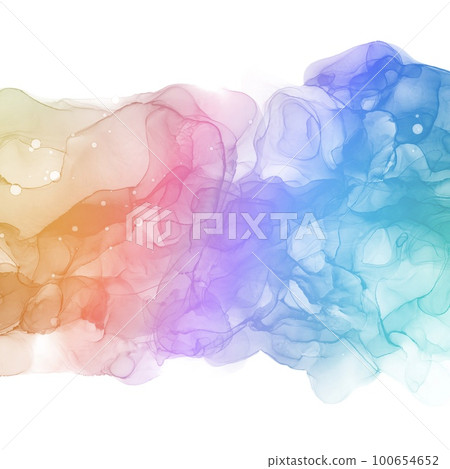 Alcohol ink art abstract square template for spring summer) multicolor gradient 100654652