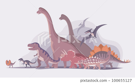 Group of dinosaurs on a white background Group of dinosaurs on a white background 100655127