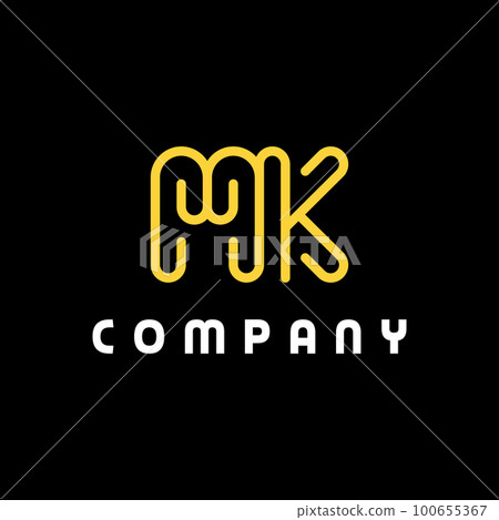 Monogram Initials Letter M K MK logo design 100655367