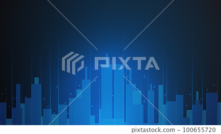 cityscape technology background concept. city space bright glowing neon, data blue line circle lights, technology Abstract, vector. city for tech, web banner, web site, communication, transformation. cityscape technology background concept. city space bright glowing neon, data blue line circle lights, technology Abstract, vector. city for tech, web banner, web site, communication, transformation. 100655720