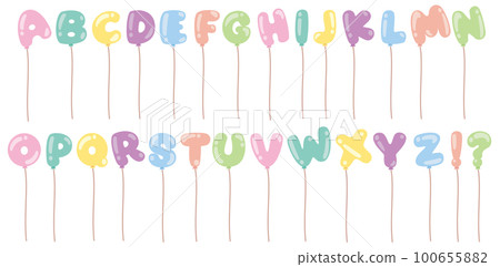 Stringed balloon alphabet icon set (colorful) Stringed balloon alphabet icon set (colorful) 100655882