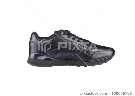 Sport shoes. Black sneaker on a white background. Shoe. 100656796
