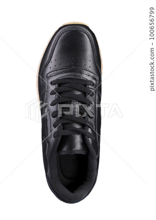 Sport shoes. Black sneaker on a white background. 100656799