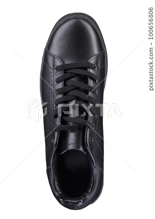 Sport shoes. Black sneaker on a white background. 100656806