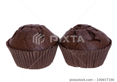 chocolate muffin isolated chocolate muffin isolated 100657190