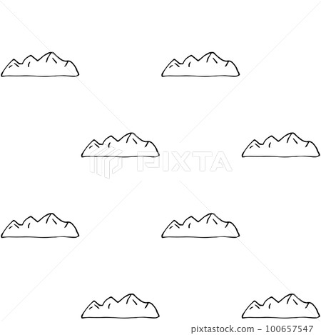 Vector seamless pattern a mountains clouds stylized 100657547