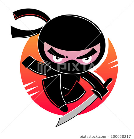 Illustration vector graphic of Ninja. Ninja minimalist style isolated on a white background. The illustration is Suitable for banners, flyers, stickers, Card Illustration vector graphic of Ninja. Ninja minimalist style isolated on a white background. The illustration is Suitable for banners, flyers, stickers, Card 100658217
