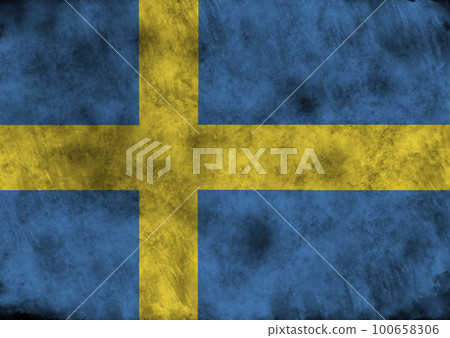 Grunge Sweden flag. Grunge Sweden flag. 100658306