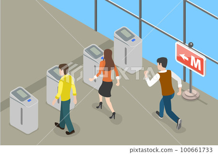 3D Isometric Flat Vector Conceptual Illustration Of Pedestrian