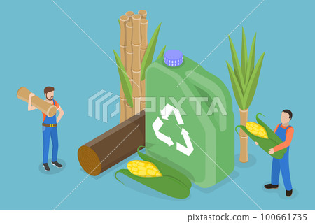 3D Isometric Flat Vector Conceptual Illustration of Eco Biofuel 3D Isometric Flat Vector Conceptual Illustration of Eco Biofuel 100661735