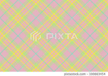 Tartan plaid background, diagonal check seamless pattern. Vector fabric texture for textile print, wrapping paper, gift card, wallpaper. Tartan plaid background, diagonal check seamless pattern. Vector fabric texture for textile print, wrapping paper, gift card, wallpaper. 100663454