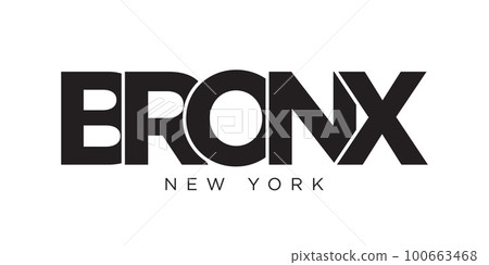 Bronx, New York, USA typography slogan design. America logo with graphic city lettering for print and web. 100663468