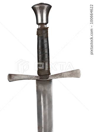 Medieval sword isolated on white. 100664622