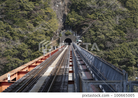 大井川鐵道井川線鐵橋(彩虹橋)和長廊 大井川鐵道井川線鐵橋(彩虹橋)和長廊 100665005