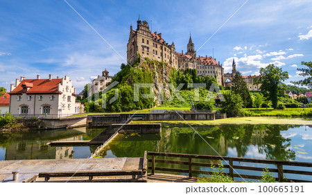 Sigmaringen Castle rises above Danube River, Baden-Wurttemberg, Germany. Sigmaringen Castle rises above Danube River, Baden-Wurttemberg, Germany. 100665191