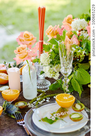 wedding decor on the table 100665229