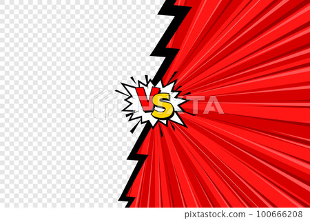 Cartoon comic background with blank place for your design. Fight versus. Comics book colorful competition or challenge poster mockup. Retro Pop Art style. Vector illustration 100666208