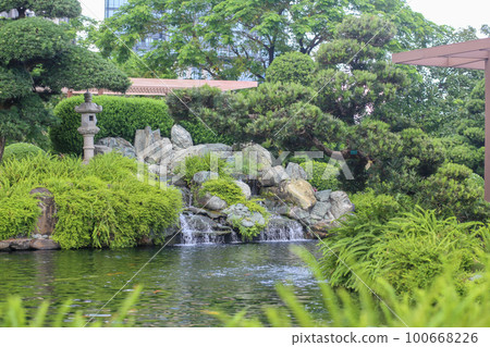 Tranquil Koi Pond at Vinhomes Central Park, Ho Chi Minh city Tranquil Koi Pond at Vinhomes Central Park, Ho Chi Minh city 100668226