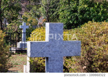 cemetery cross gravestone 100668322