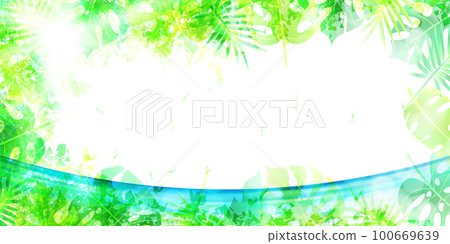 Palm sea landscape background 100669639