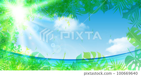 Palm sea landscape background 100669640