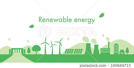 可再生能源與城市剪影 可再生能源與城市剪影 100669715