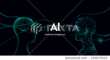 Abstract artificial intelligence. Virtual concept. Machine learning technology concept. 100670918