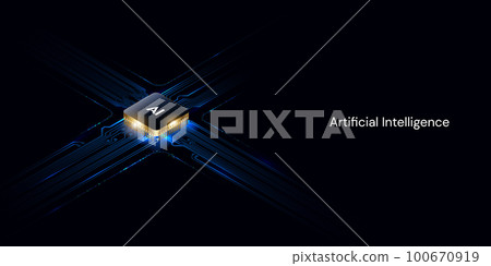 Abstract artificial intelligence. Virtual concept. Machine learning technology concept. 100670919